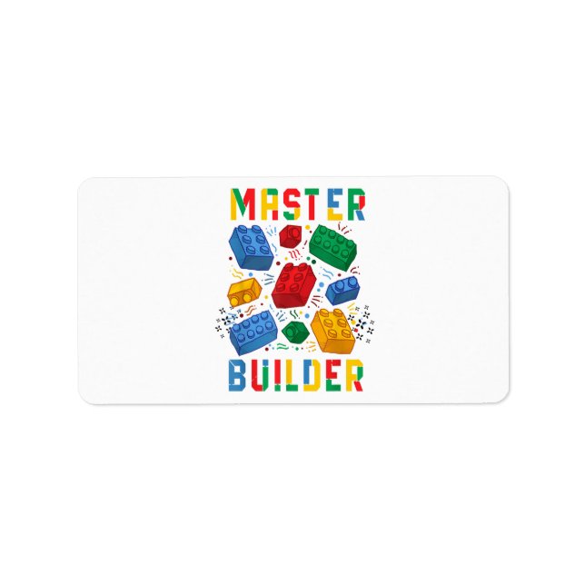 Brick Builder Funny Blocks Building Master Builder Label (Front)