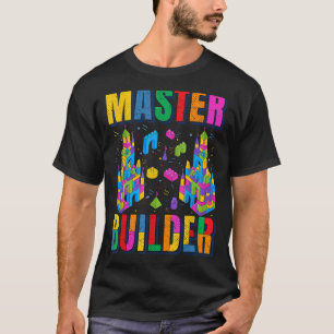 Brick Builder Funny Blocks Master Builder Birthday T-Shirt
