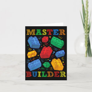 Brick Builder Funny Blocks Master Builder Gift For Card