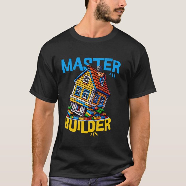 Brick builder master builder of legos funny crooke T-Shirt (Front)