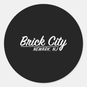 Brick City Newark Nj City New Jersey Hometown Retr Classic Round Sticker