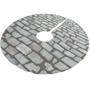 Brick Cobblestone Stone Pathway Sidewalk Brushed Polyester Tree Skirt