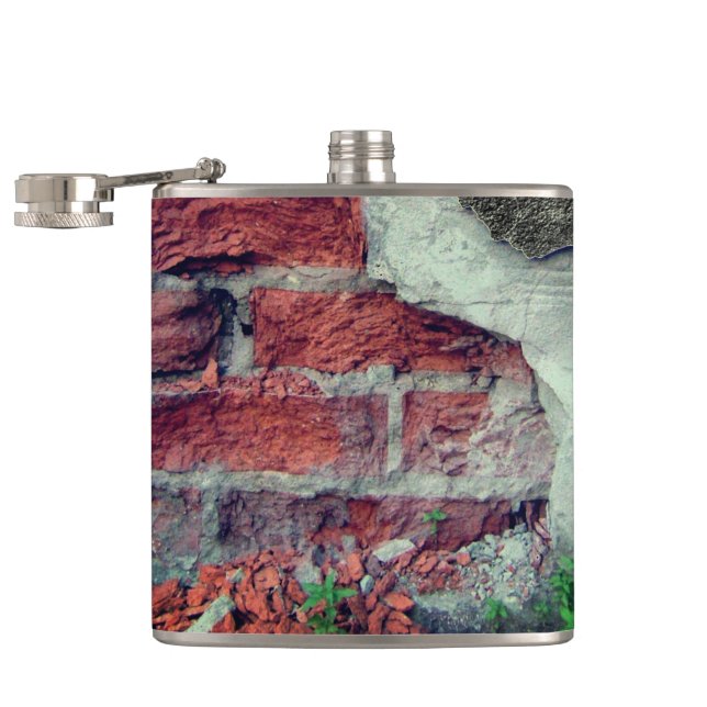 Brick Design Hip Flask (Opened)
