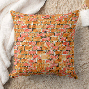 Brick design with bright tones separating them  cushion