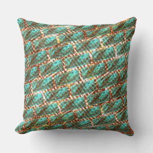 Brick effect, light blue spotted, grazes division. cushion