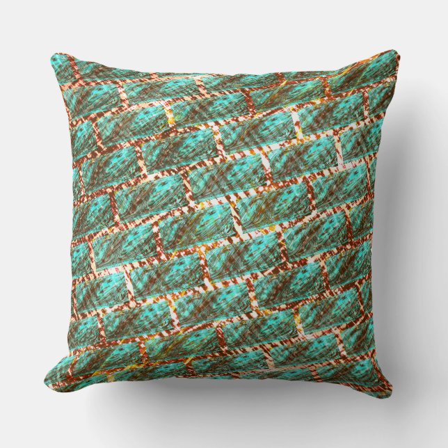 Brick effect, light blue spotted, grazes division. cushion (Front)