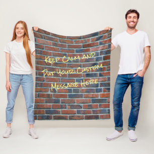 Brick Graffiti Wall Custom Message Fleece Blanket