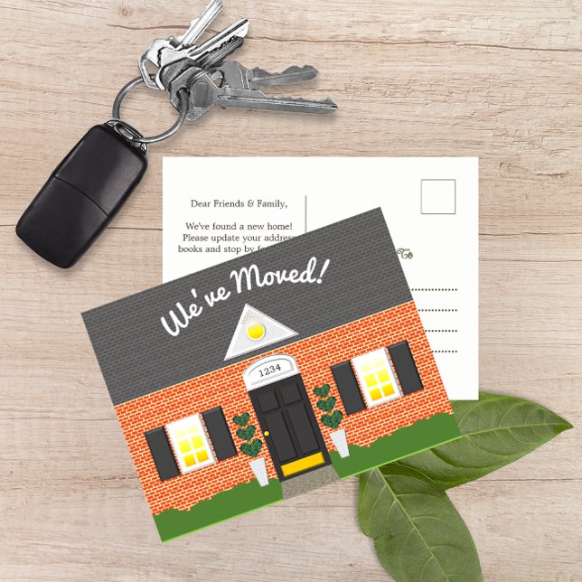 Brick House Facade New Address Postcard (Creator Uploaded)