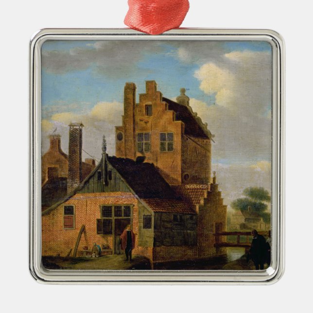 Brick Houses Metal Tree Decoration (Front)