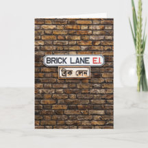 Brick Lane E1 Blank Greeting Card