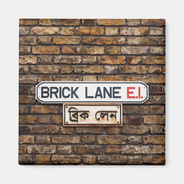 Brick Lane E1 Fridge Magnet Square (Front)
