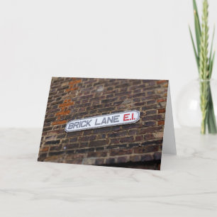 Brick Lane - London - Street Sign - Greeting Card