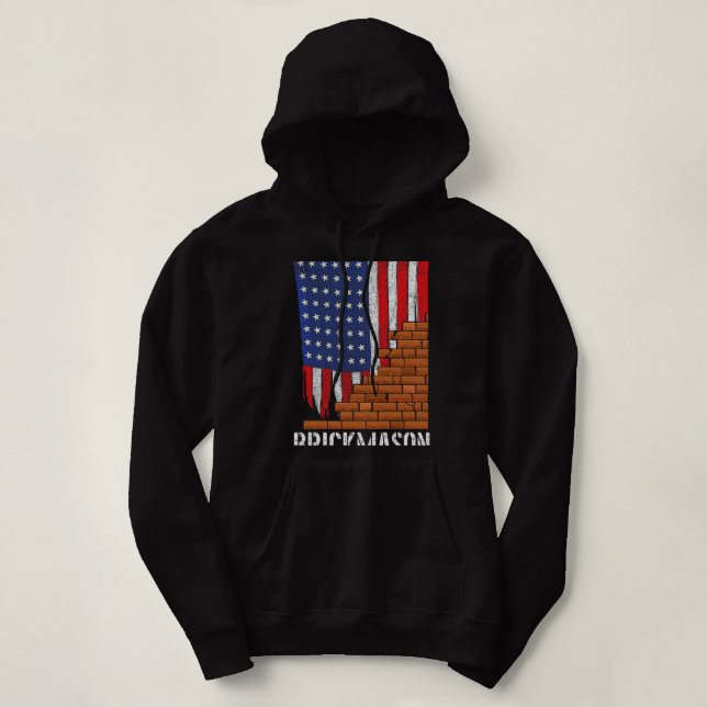 Brick Mason Bricklayer Masonry Union Construction  Hoodie (Design Front)