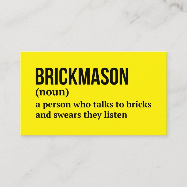 Brick Mason Trade Humour Card (Front)