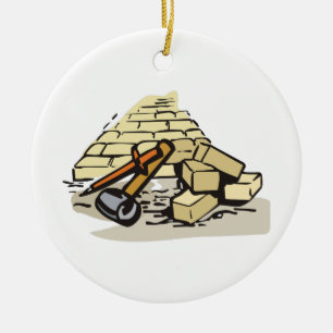 BRICK MASONRY CERAMIC TREE DECORATION