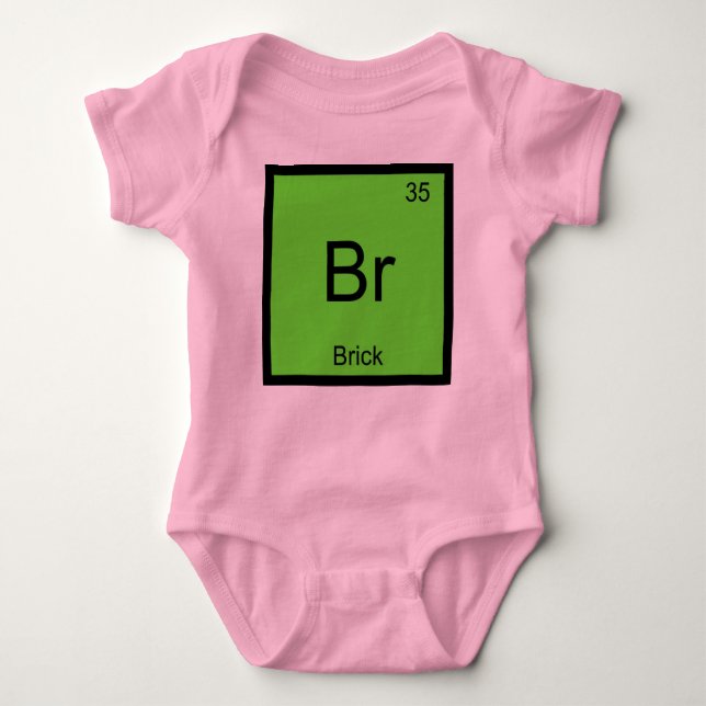 Brick Name Chemistry Element Periodic Table Baby Bodysuit (Front)