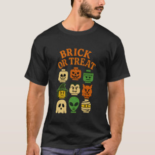 Brick or Treat Halloween Costume Building Bricks F T-Shirt