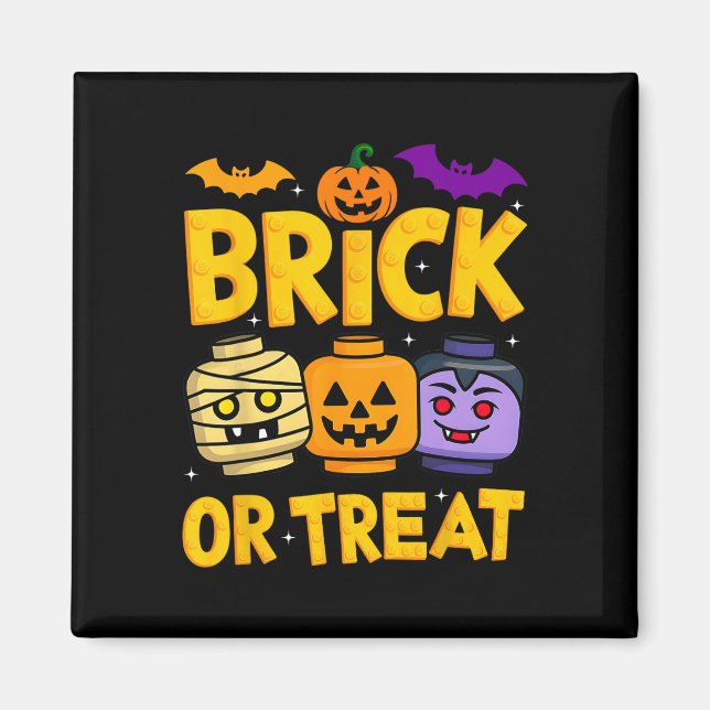 Brick Or Treat Halloween Master Builder Blocks Bui Magnet (Front)