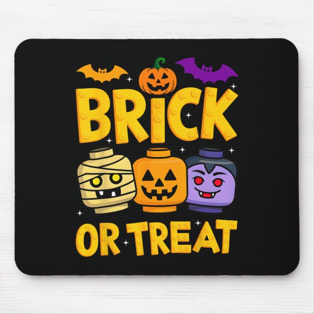 Brick Or Treat Halloween Master Builder Blocks Bui Mouse Pad (Front)