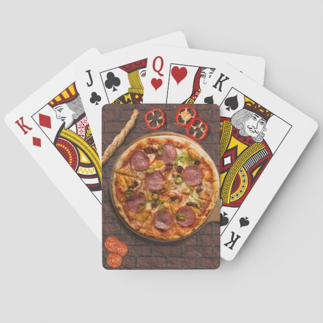 Brick Oven Pizza with Toppings Playing Cards (Back)