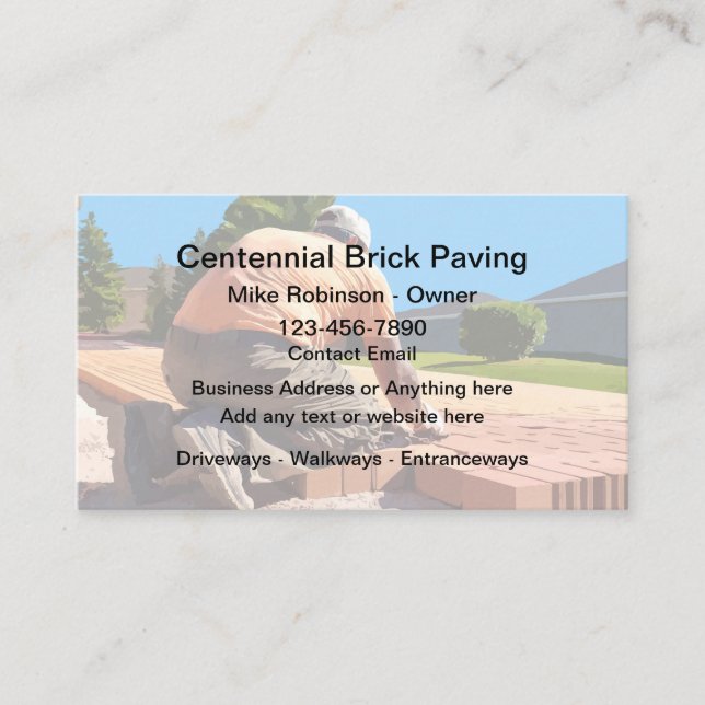 Brick Paving Cement Construction Business Card (Front)