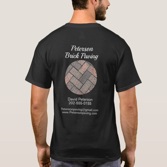 Brick Paving Driveway Construction Business T-Shirt (Back)