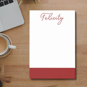 Brick Red Clean Name   Classic Professional  Post-it Notes