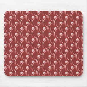 Brick Red Fancy Swirls Mousepad