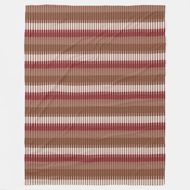 Brick Red Fleece Blanket – Retro Modern Look (Front)