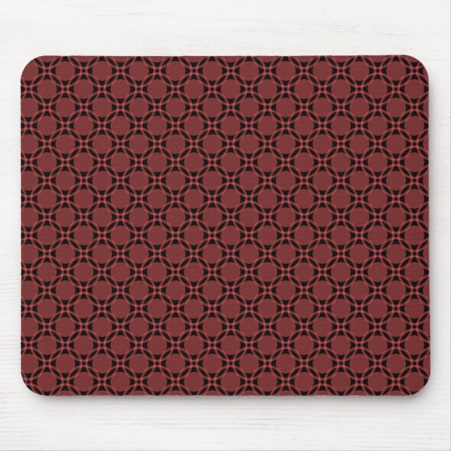 Brick Red Funky Circles Mousepad (Front)