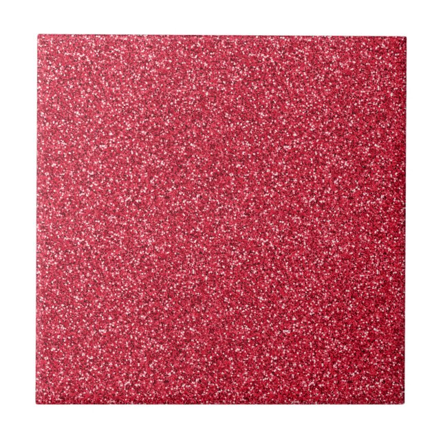 Brick Red Glitter Ceramic Tile (Front)