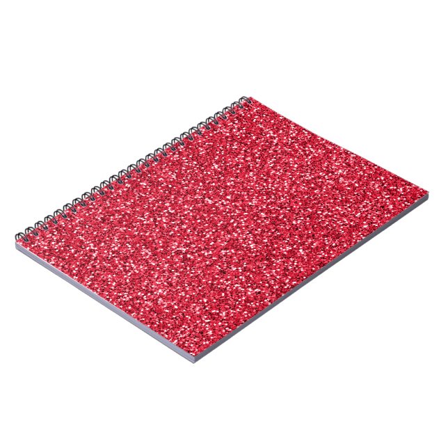 Brick Red Glitter Notebook (Left Side)