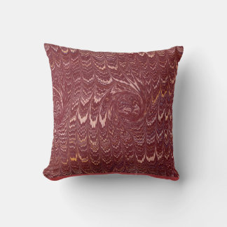 brick red marble print cushion