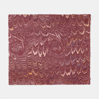 brick red marble print fleece blanket