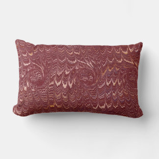 brick red marble print lumbar cushion