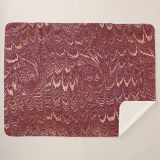 brick red marble print sherpa blanket