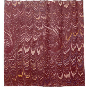 brick red marble print shower curtain