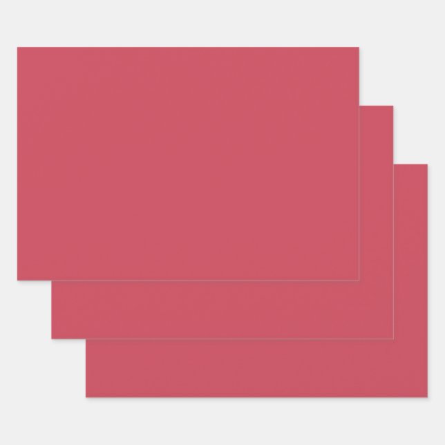 Brick red (solid colour)  wrapping paper sheet (Set)