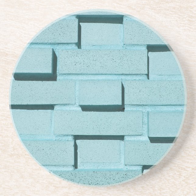 Brick, Rock, Stone Series---Aqua Brick Coaster (Front)