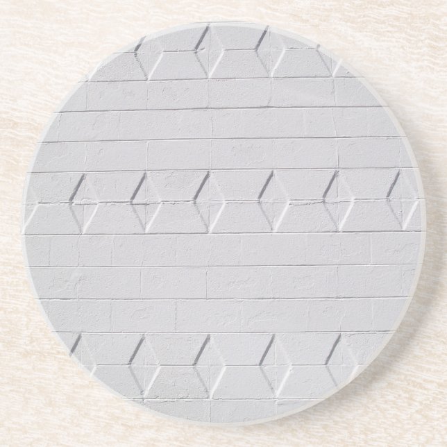 Brick, Rock, Stone Series---White Diamond Texture Coaster (Front)