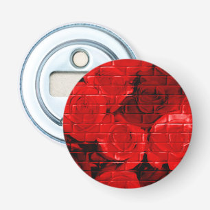 Brick Roses 02 Red-Round Bottle Opener