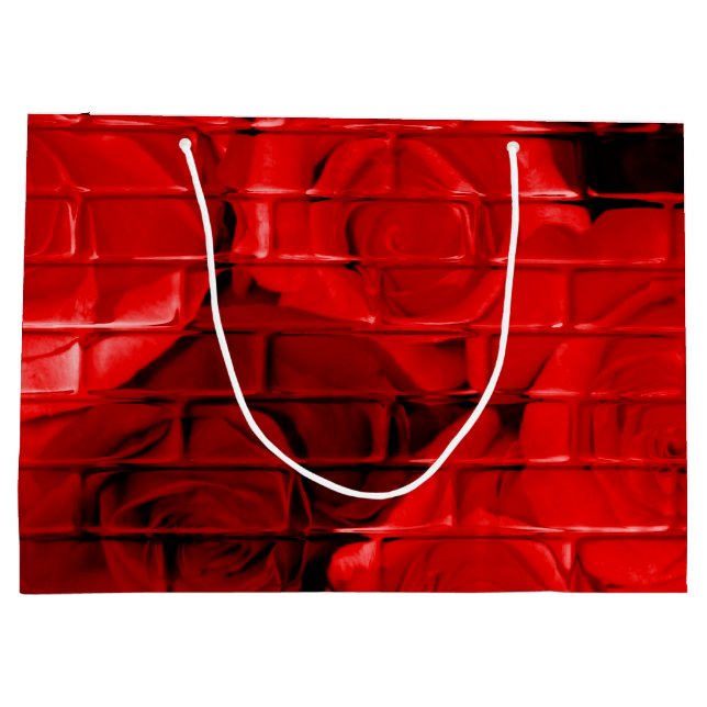 Brick Roses 02-Red- Zazzle Gift Bags (Back)