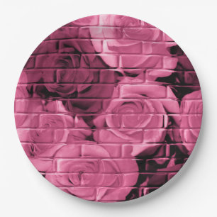 Brick Roses 10 Plum-Paper Party Plates