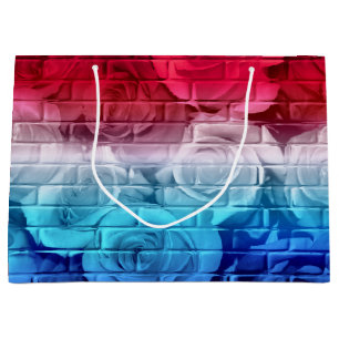 Brick Roses 11 Red White Blue- Large Gift Bag