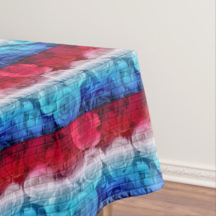 BRICK ROSES 11,RWB-52x70 COTTON TABLECLOTH
