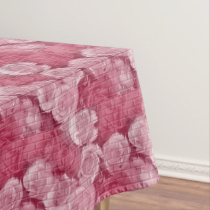 BRICK ROSES 14, MAUVE PINK-52x70 COTTON TABLECLOTH