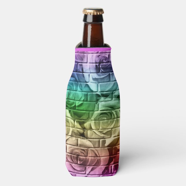 Brick Roses-16-Rainbow-Drink Bottle Cooler-Koozie Bottle Cooler (Bottle Front)