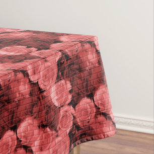 BRICK ROSES 9, SALMON-52x70 COTTON TABLECLOTH