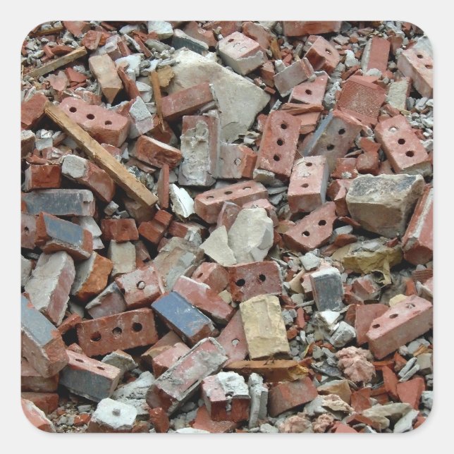 Brick Rubble Square Sticker (Front)