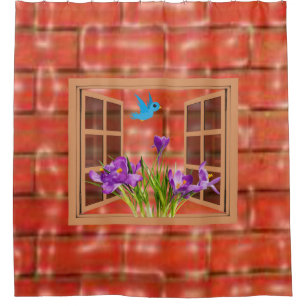 Brick Shower Curtain